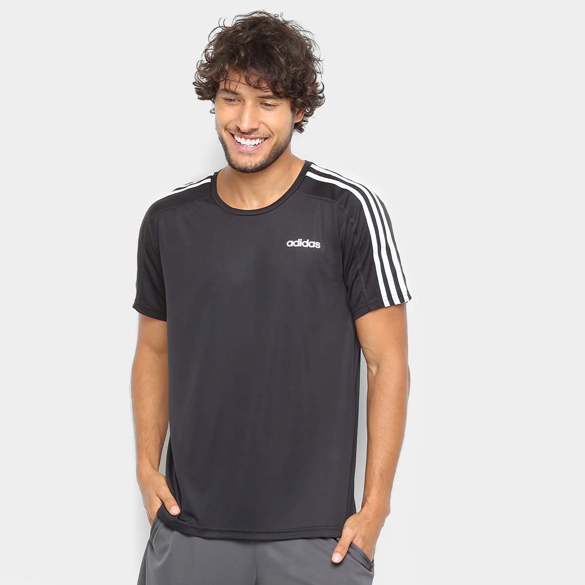 Camiseta Adidas D2M Stripes Masculina - Main Image