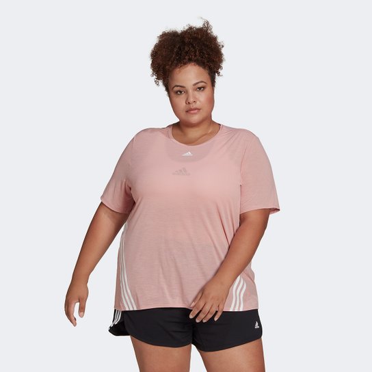 Camiseta Adidas Water Icon 3 Listras Plus Size Feminina