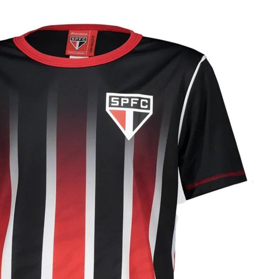 Camiseta Braziline Infantil São Paulo Ser Licenciada Preta