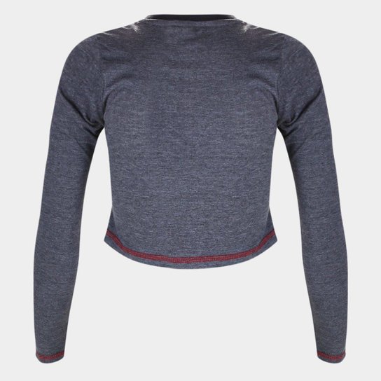 Camiseta Cropped São Paulo Pond Manga Longa Feminina