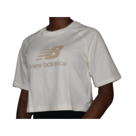 CAMISETA FEM. NEW BALANCE CROPPED ESSENTIALS-CINZA ARTICO //N