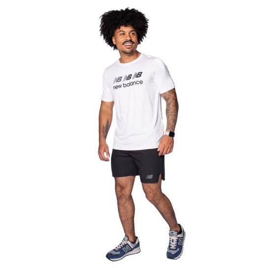 Camiseta Masculina New Balance Active Graphic Branco