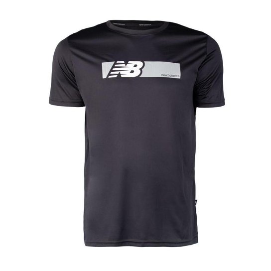 Camiseta Masculina New Balance Box Performance Manga Curta Preto