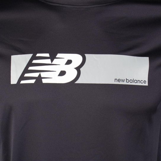 Camiseta Masculina New Balance Box Performance Manga Curta Preto