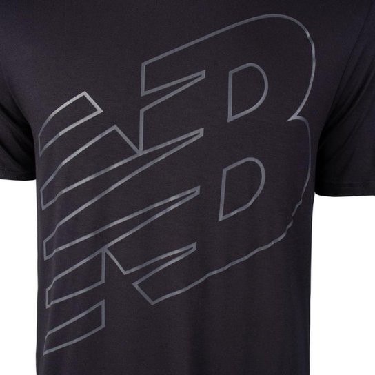 Camiseta Masculina New Balance Logo Performance Manga Curta Preto