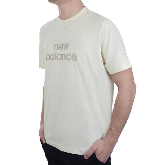 Camiseta Masculina New Balance MC Graphic Bege - MT415
