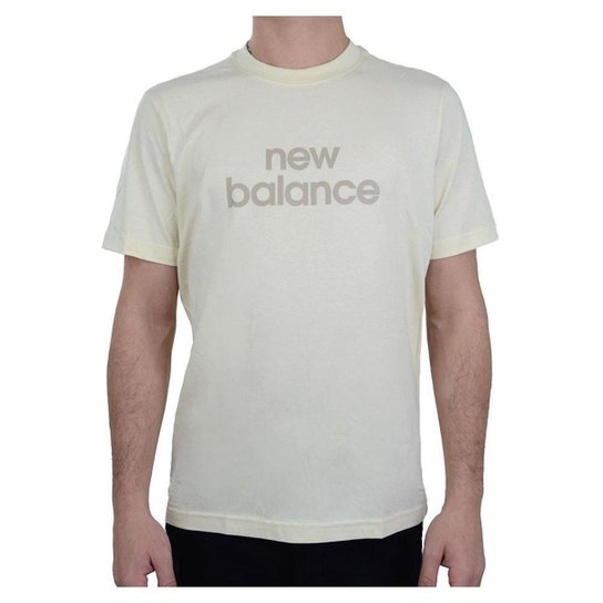 Camiseta Masculina New Balance MC Graphic Bege - MT415