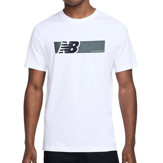 Camiseta Masculina New Balance MC Performance Branca - MT5