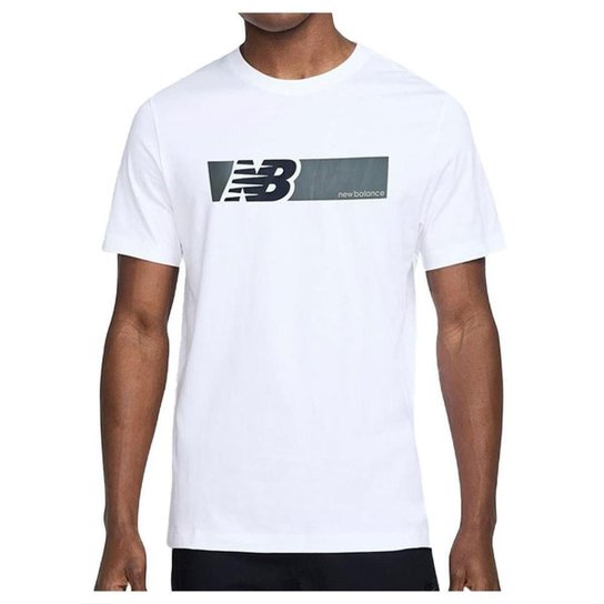 Camiseta Masculina New Balance MC Performance Branca - MT5