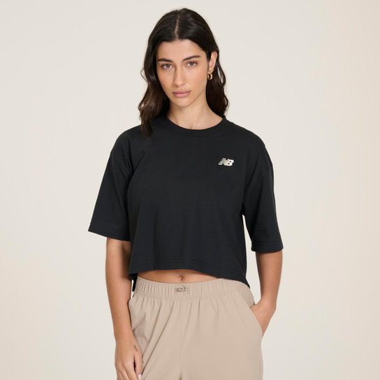 Camiseta New Balance Cropped Small Logo Feminina