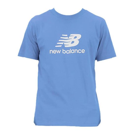 Camiseta New Balance Essentials Azul e Branco Masculino
