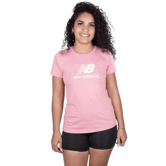 Camiseta New Balance Essentials Basic Feminino Rosa