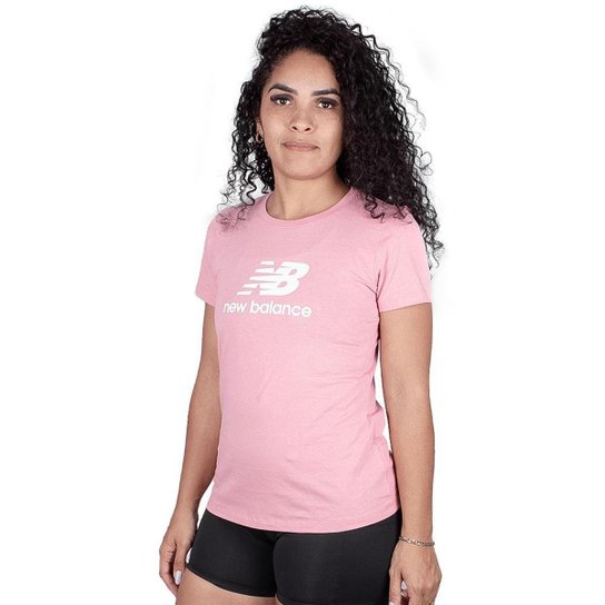 Camiseta New Balance Essentials Basic Feminino Rosa