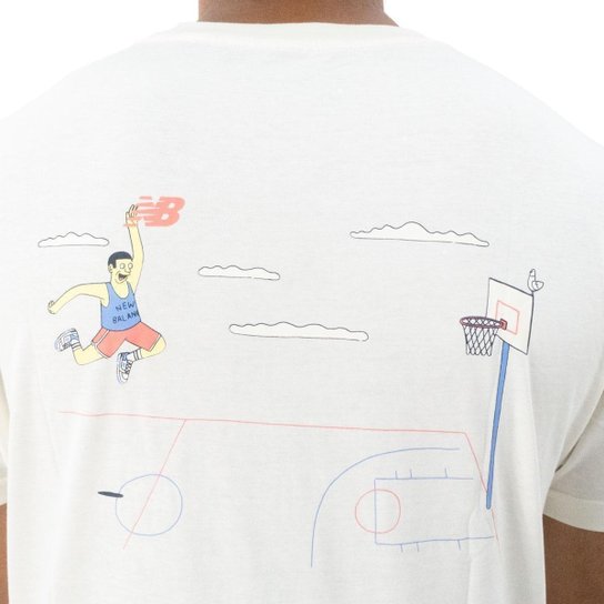 Camiseta New Balance Hoops Cartoon Masculino Cor:;Tamanho:GG;Gênero:Homem