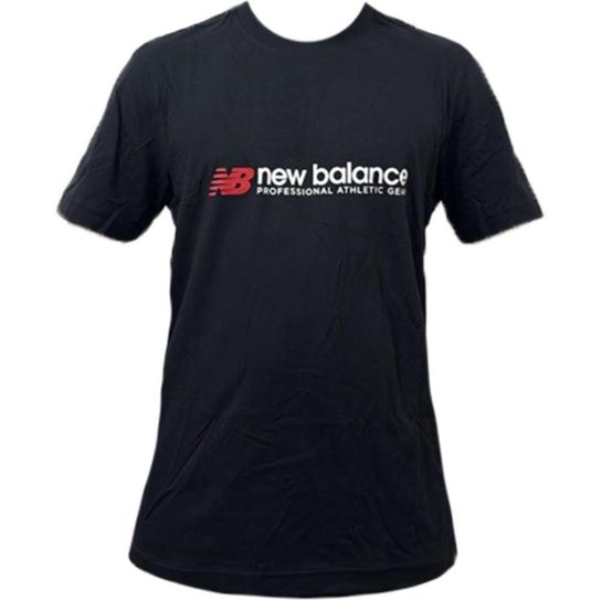 Camiseta New Balance Professional Athletics Preta e Branca Masculino