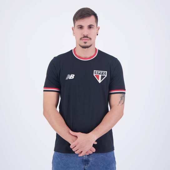 Camiseta New Balance São Paulo Retrô Preta
