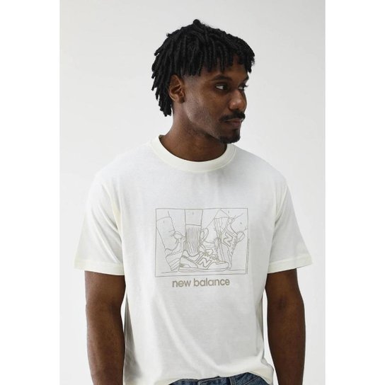 Camiseta New Balance Science Off-White Masculino
