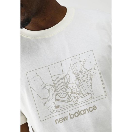 Camiseta New Balance Science Off-White Masculino