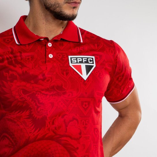 Camiseta Polo Oficial São Paulo Escudo Masculina