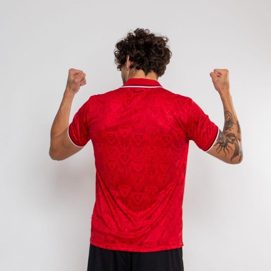 Camiseta Polo Oficial São Paulo Escudo Masculina