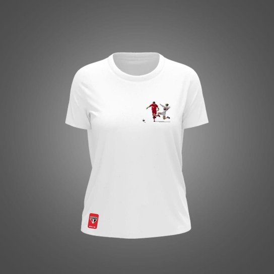 Camiseta São Paulo Feminina Zé Carretilha Carrinho Na Bola - M. Trajano SPFC