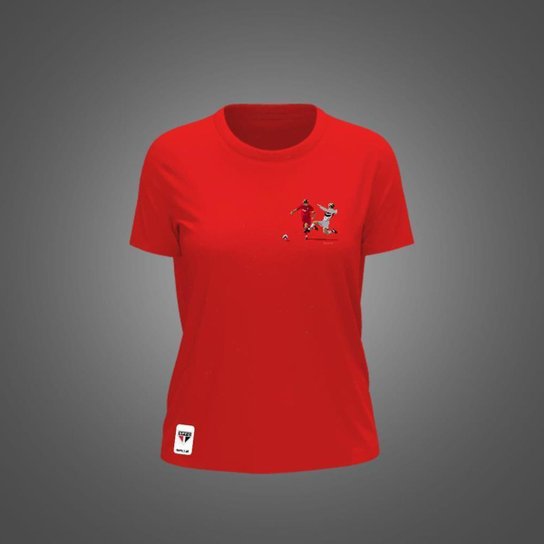 Camiseta São Paulo Feminina Zé Carretilha Carrinho Na Bola - M. Trajano SPFC