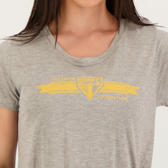 Camiseta São Paulo Gold Feminina Cinza