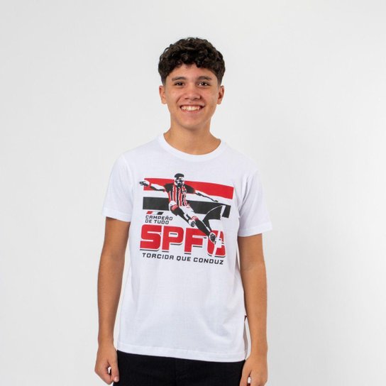 Camiseta São Paulo Juvenil Oficial Torcida Que Conduz