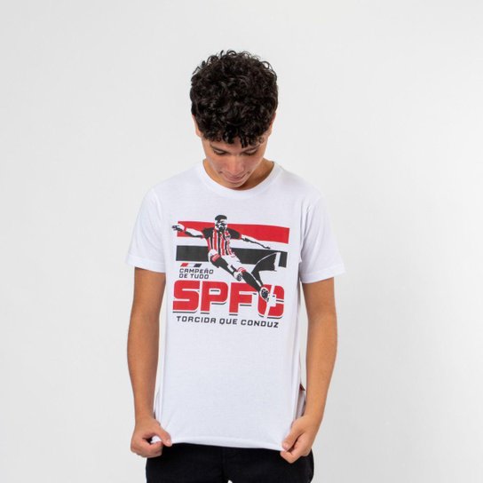 Camiseta São Paulo Juvenil Oficial Torcida Que Conduz
