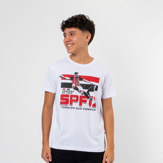 Camiseta São Paulo Juvenil Oficial Torcida Que Conduz
