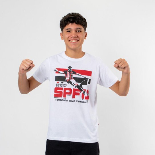 Camiseta São Paulo Juvenil Oficial Torcida Que Conduz