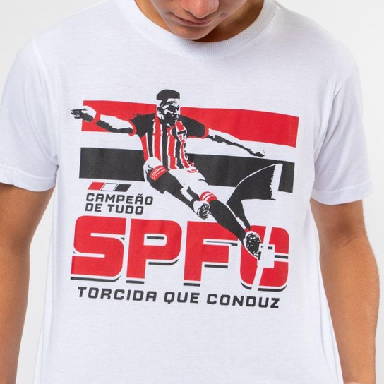 Camiseta São Paulo Juvenil Oficial Torcida Que Conduz