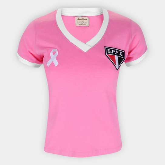 Camiseta São Paulo Outubro Rosa Retrô Mania Feminina