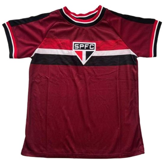 Camiseta São Paulo Tri Juvenil - Bordo e Preto Bordo E Preto 4