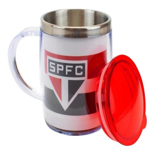 Caneca Térmica Tampa 450ml São Paulo Listras