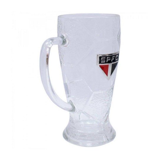 Caneca Vidro Bola Futebol 630ml São Paulo SPFC