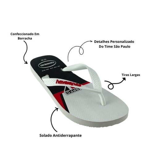 Chinelo Havaianas Masculino Time São Paulo 4148307