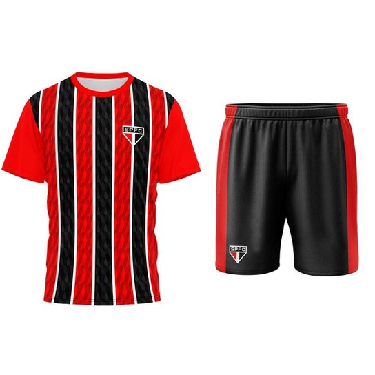 Conjunto São Paulo Mini Craque Tricolor Camisa + Shorts - Infantil