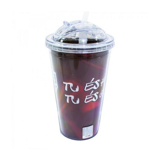 Copo De Plástico Com Canudo 450ml - São Paulo SPFC