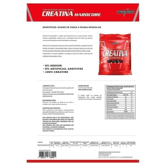 Creatina Integralmedica Hardcore Pouch Refil 1Kg