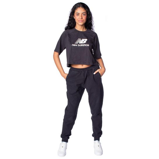 Cropped Feminino New Balance Essentials Preto