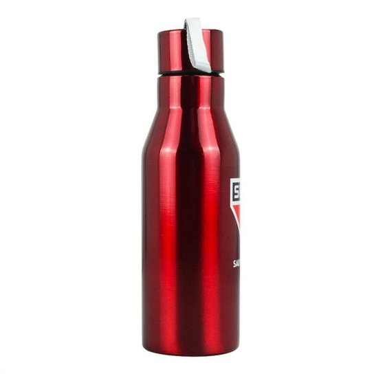 Garrafa Inox Tampa Rosqueável Cordão São Paulo Tricolor 600ml