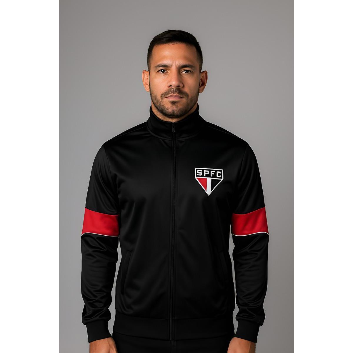 Jaqueta Blusa São Paulo SPFC Oficial Licenciada Masculina Trilobal James Escudo Bordado
