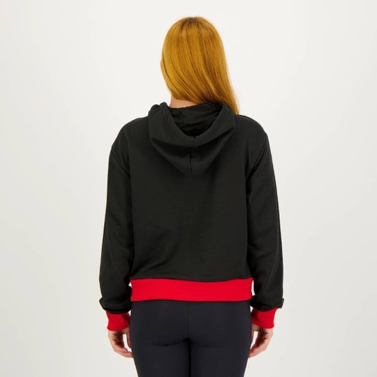 Jaqueta Moletom São Paulo Portlet Feminina Preta