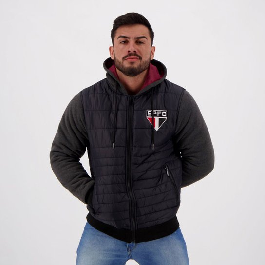 Jaqueta Moletom São Paulo Puffer Padding Masculina