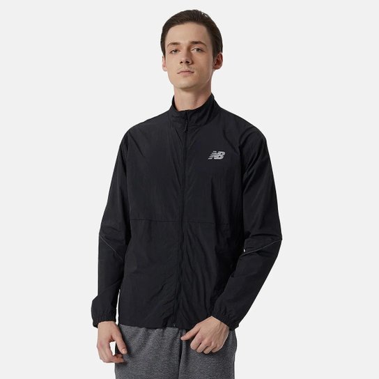 JAQUETA NEW BALANCE WINDBREAK IMPACT RUN MJ21264 PRETO MASCULINO