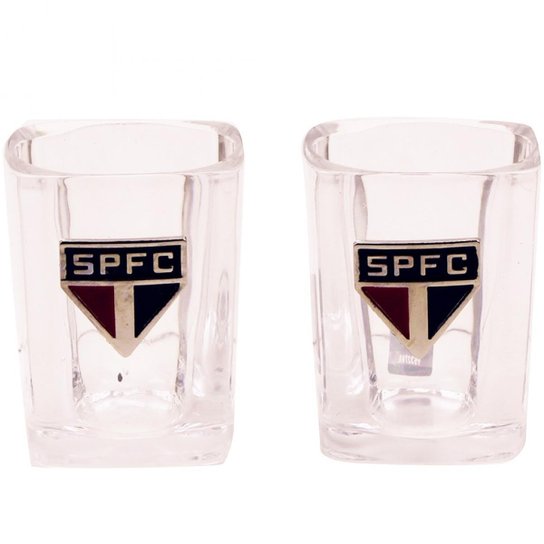 Jogo Com 2 Copos De Vidro Para Shot 70ml - São Paulo SPFC