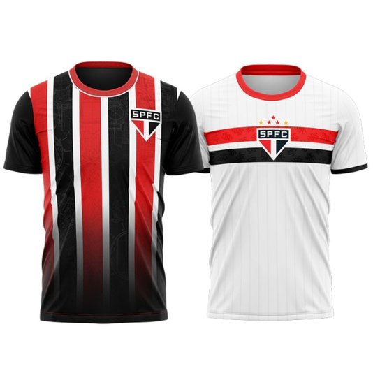 Kit 2 Camisas São Paulo Stencil + Romper - Masculino Tamanho:P;Cor:;Gênero:Masculino