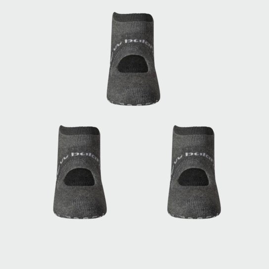 Kit 3 Meias Sapatilha Pilates com Sola Antiderrapante New Balance