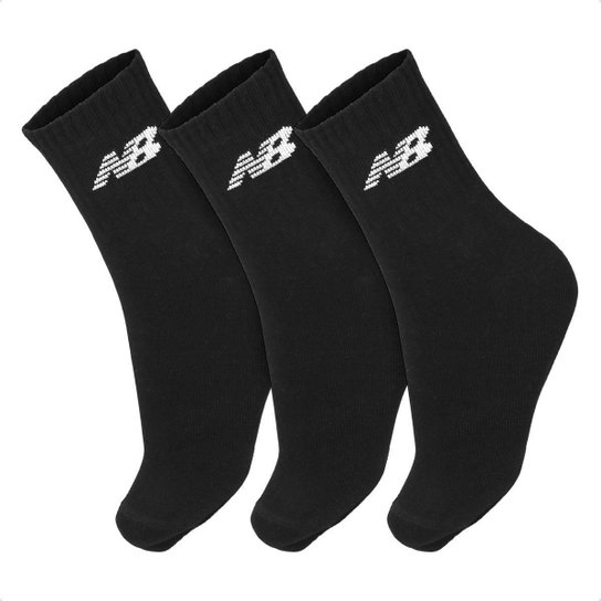 Kit de 3 Pares de Meias New Balance Cano Longo Feminina